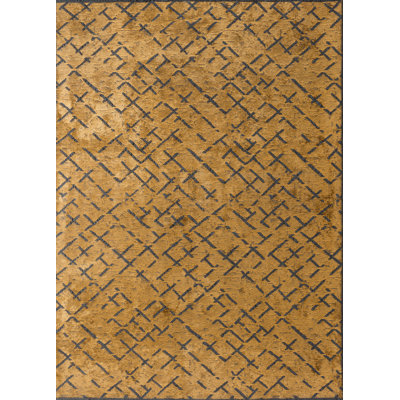 Orange Geometric Luxury Area Rug