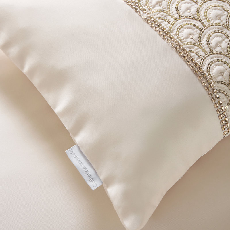 Deco Sequin Duvet Cover Set, Gold, Kingsize Duvet Cover + 2 Standard Pillowcases