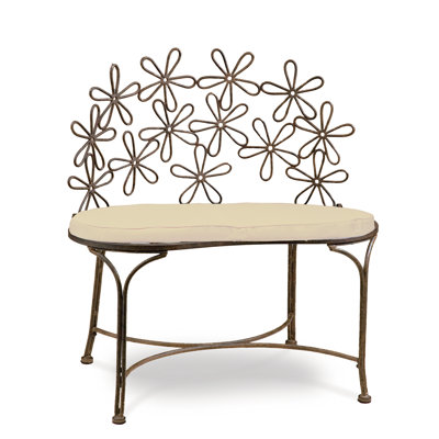 Daisy Metal Garden Bench (Cushion Sold Separately) by Deer Park Ironworks