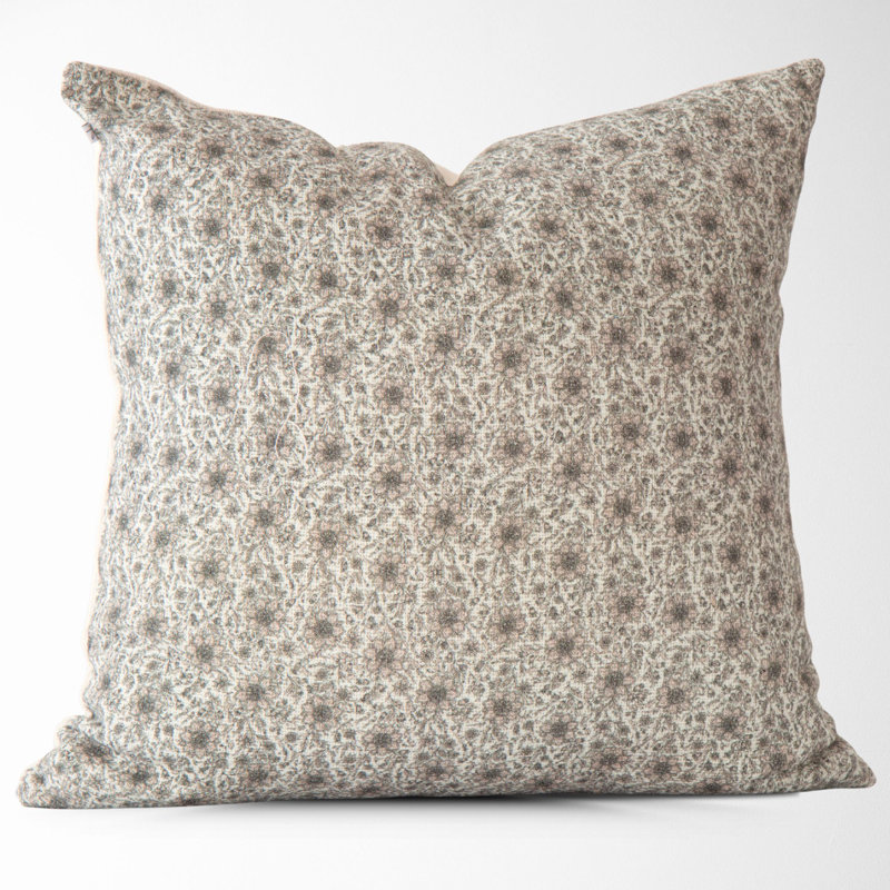 Floral Cotton Pillow Cover, Oyster Floral