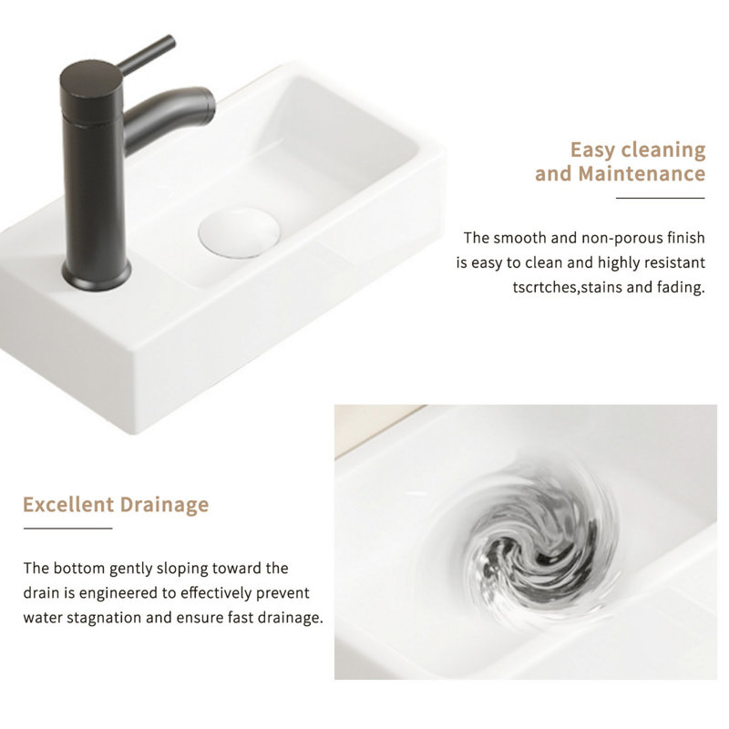 Small Sink, Rectangle Ceramic Sink For Bathroom