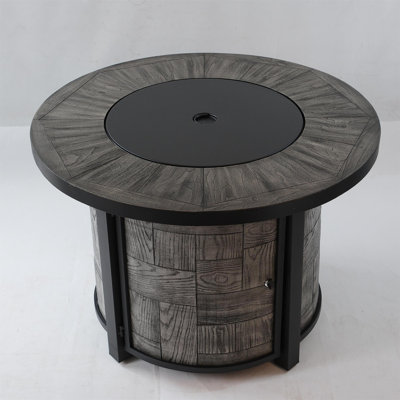Outdoor Propane Fire Pit, Square Stonecrest Gas Fire Pit For Outside Patio, Concrete Propane Fire Table 50,000 BTU Gas Fire Pit W Lava Rocks, Waterproof Cover