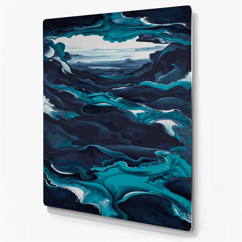«Abstract Landscape 21», art mural gris en métal, H 16 po x l 20 po