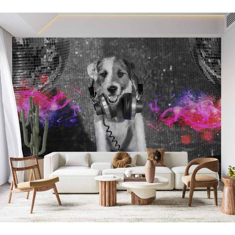 Papier peint animalier - Chien dj, L 41 po x l 59 po