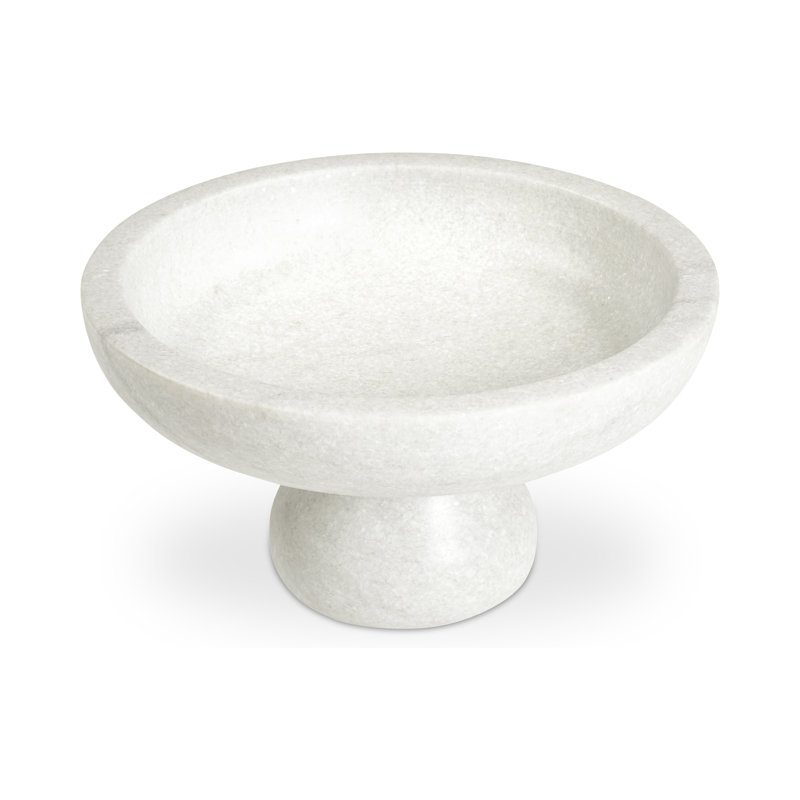 Palermo Pedestal Bowl White Marble