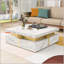Table basse carrée avec rangement à 4 tiroirs, parfaite pour organiser et améliorer votre espace de vie-956352436
