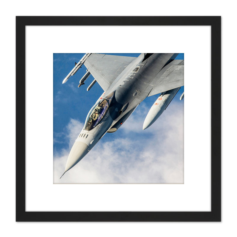Military USA USAF F-16 Fighting Falcon Fighter Jet Photo - Single Picture Frame Print