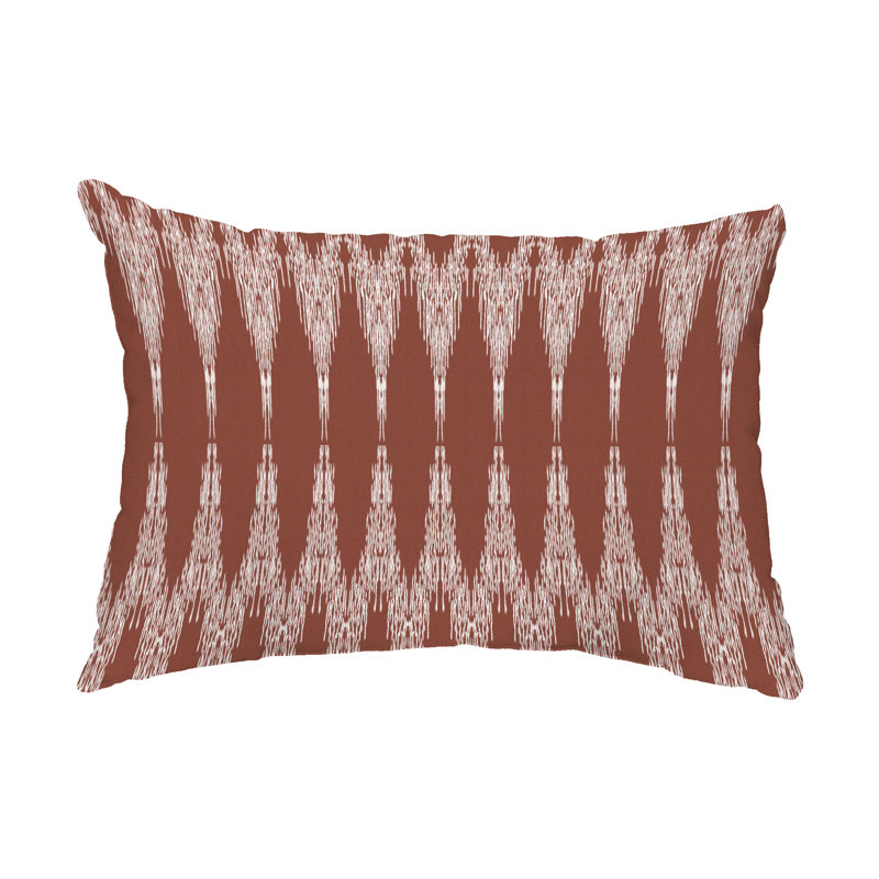 Geometric Outdoor Reversible Throw Pillow, Red