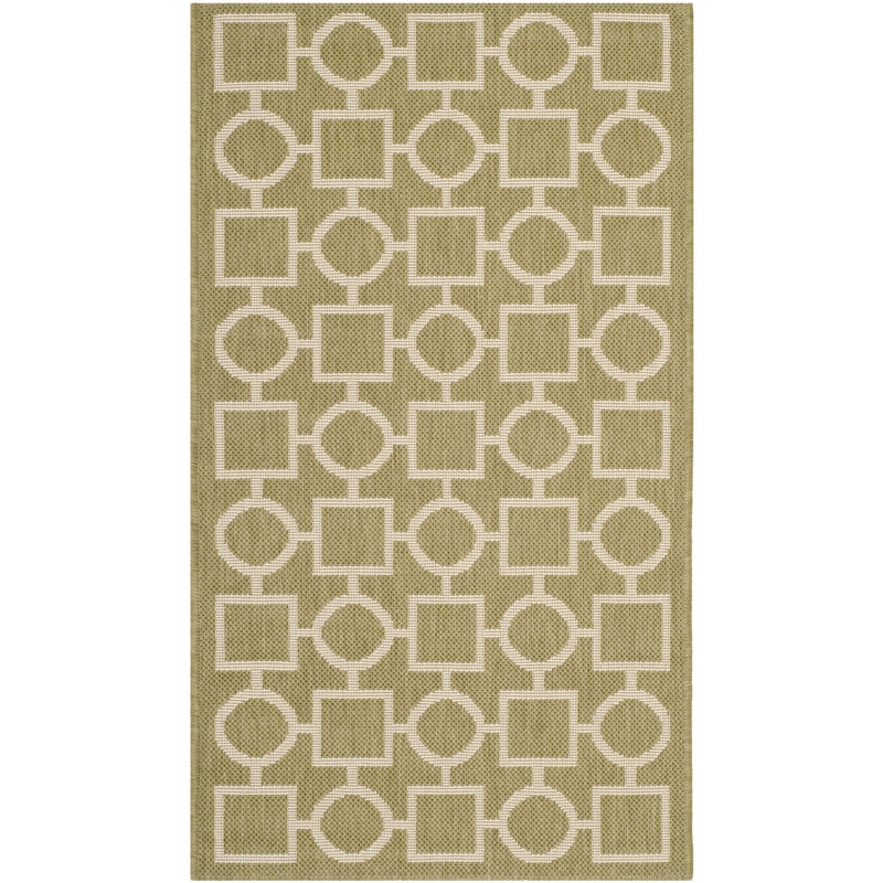 Tapis vert / beige Arneshia, Rectangle 2 pi 7 po x 5 pi