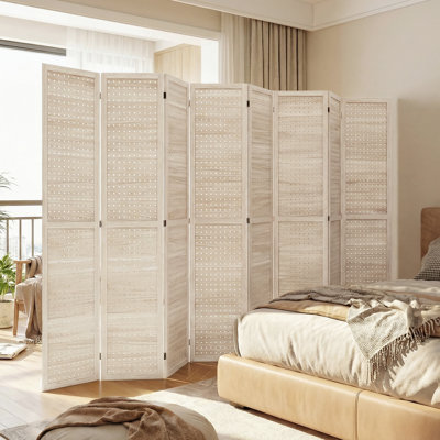 8 Panel Folding Room Divider Privacy Screen Indoor Home Decoration