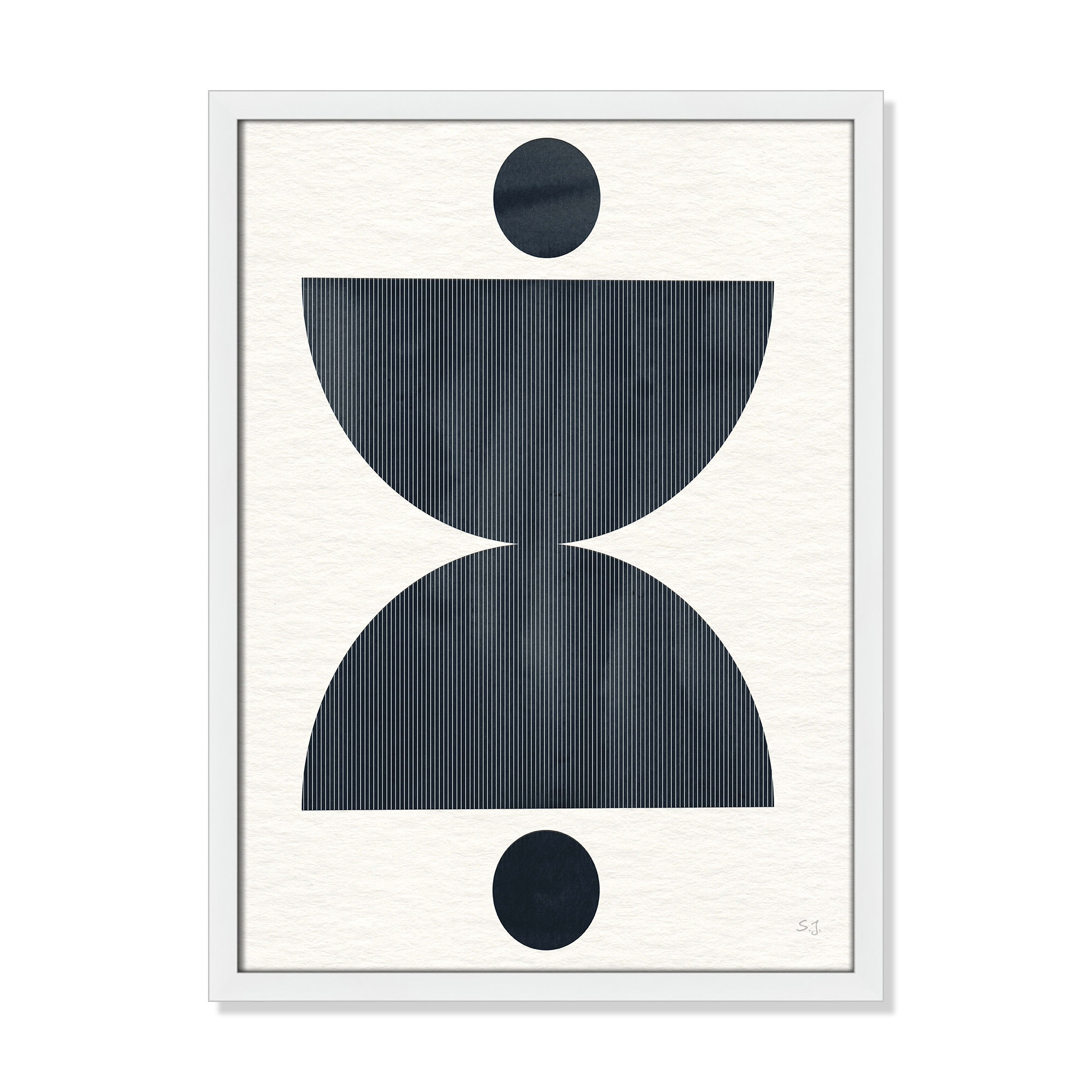 Eclipse II by Susan Jill, Satin White Framed, 23" H x 17" W x 0.75" D