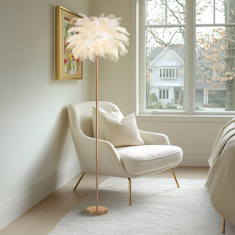 Lampe sur pied à DEL 63 po Lismore, Blanc