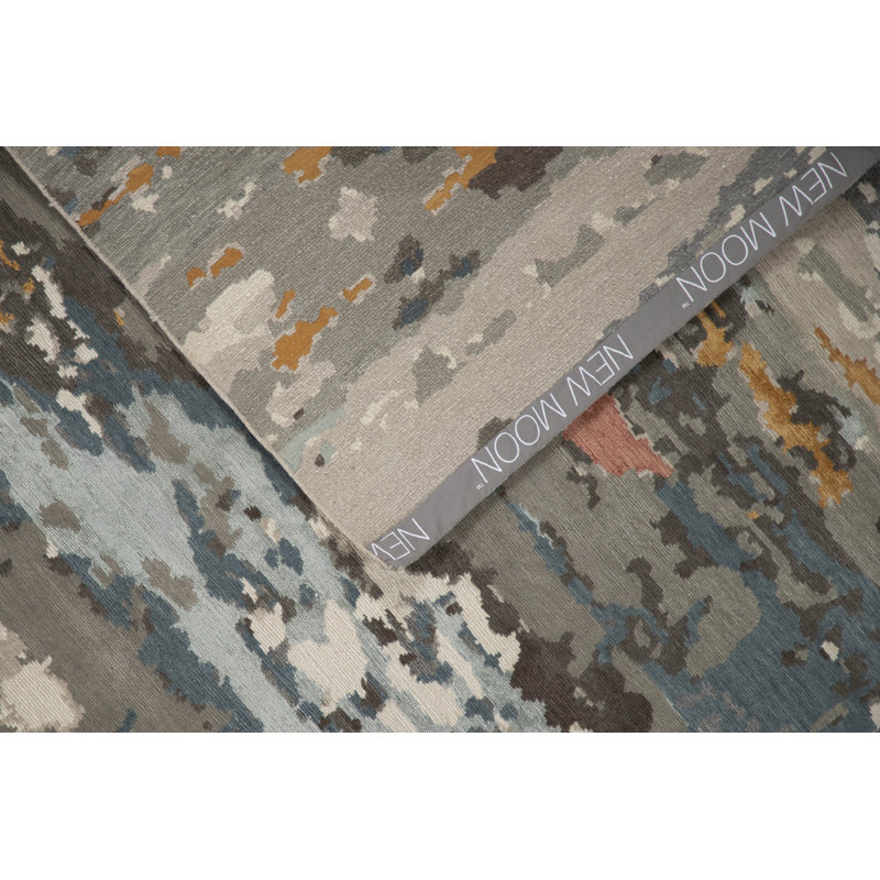 Lumina Abstract Area Rug in Ivory/Silver/Taupe, Runner 3' x 15'