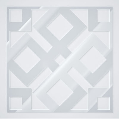 Panneaux muraux décoratifs en acrylique Blendon, grand, l 23 3/8 po x H 23 3/8 po x T 1/8 po, blanc