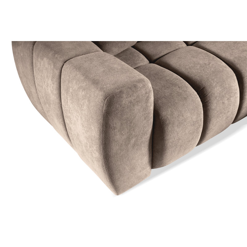 Tassie 4 Seater Velvet Sofa Bed, BEIGE