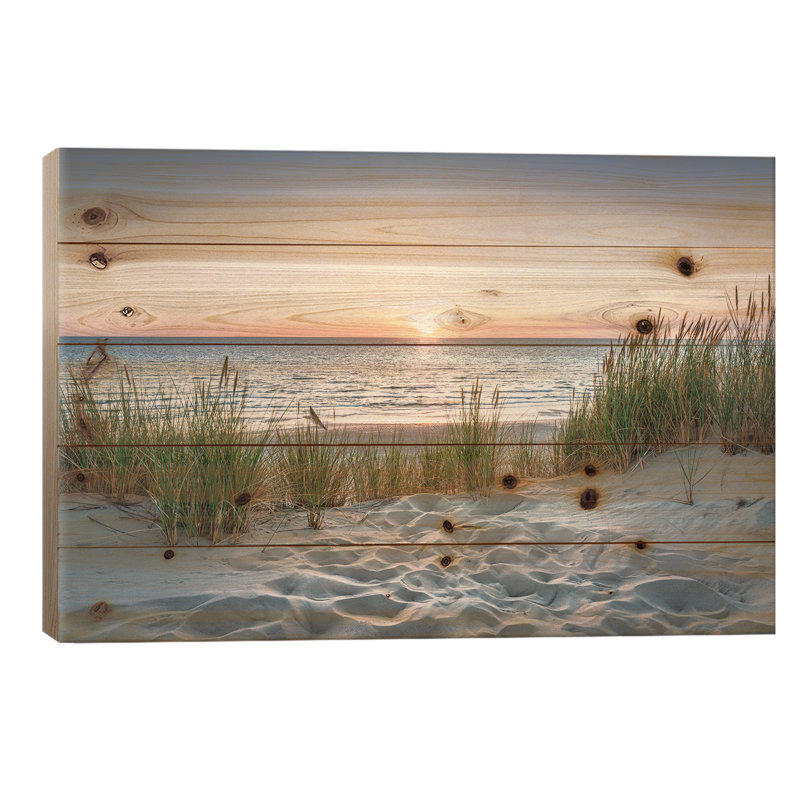 Magnifique coucher de soleil à la plage, L 40 po x H 26 po