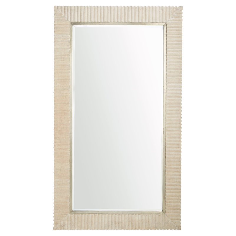 Large White Mango Wood Rectangular Floor Mirror