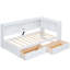 Lit de jour simple avec deux tiroirs de rangement, armoires de rangement et ports USB-682279338