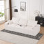 Canapé modulaire en forme de U de 113 po de style nuage sans dossier, canapé-lit à 4 places gris, rembourré à compression, sans assemblage, mousse complète pour un espace de vie confortable en velours côtelé beige et blanc-886588952