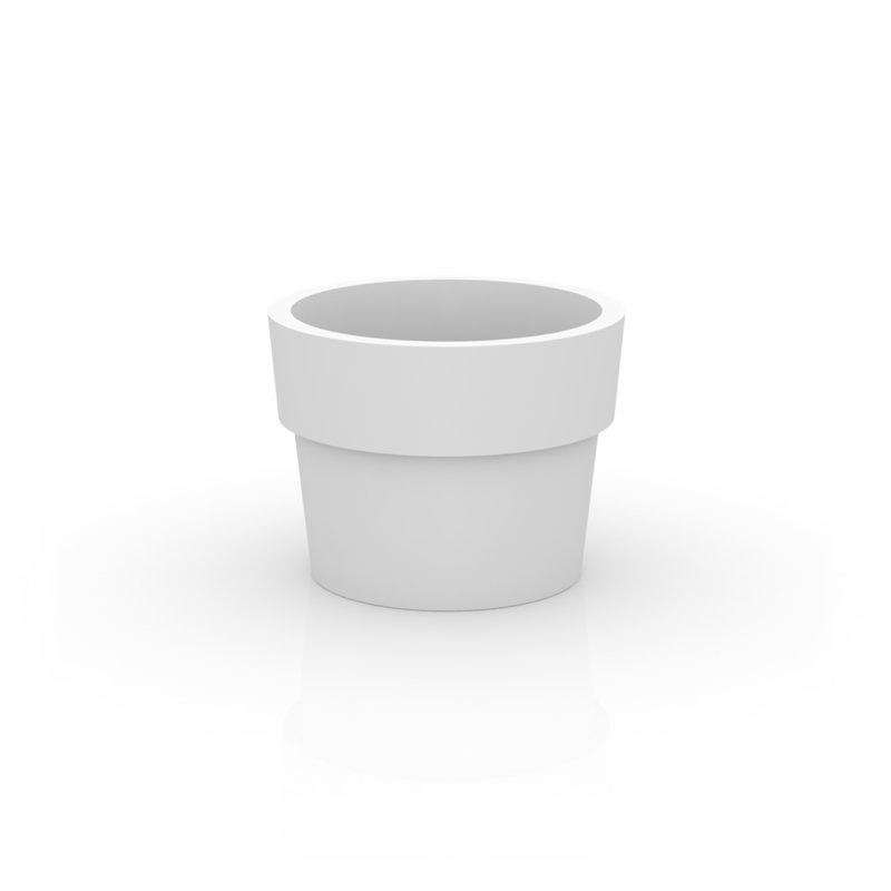 Vaso Plastic Pot Planter, 24.25" H x 31.5" W x 31.5" D, Ice