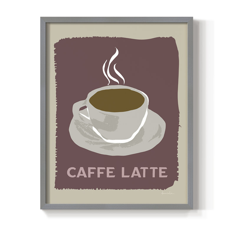 «Modern Coffee III», reproduction encadrée - bois massif, Gris, H 10 po x l 8 po