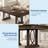 Spacious 71-Inch Dining Table for 6-8, Rectangular Wooden Table with Double Pedestal Base, 2 Storage Drawers-872610563