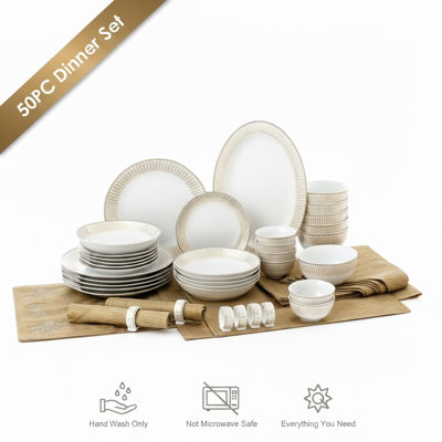 Waterside 50pc Gold Radiance Combo Dinner Set