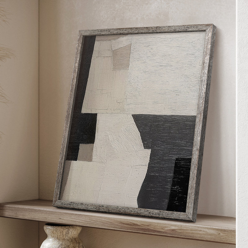 Série ABSTRACT DCLVII, reproduction encadrée - bois massif, H 15 po x l 12 po