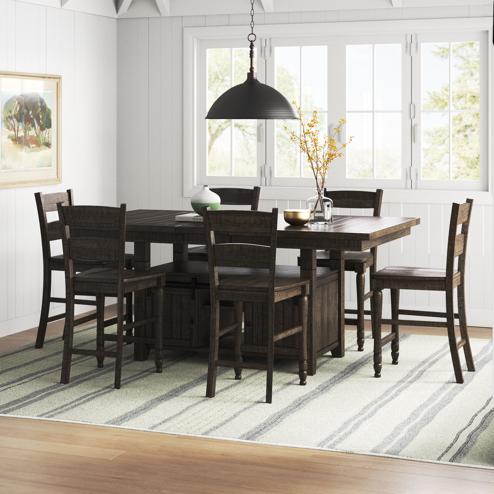 Beachem extendable pine dining table laurel foundry modern deals farmhouse