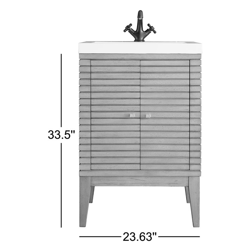 Linden 24'' W Single Vanity, Whitewashed Walnut