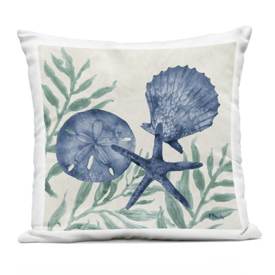 Maritime Tampico Shells Outdoor Printed Pillow design by Paul Brent