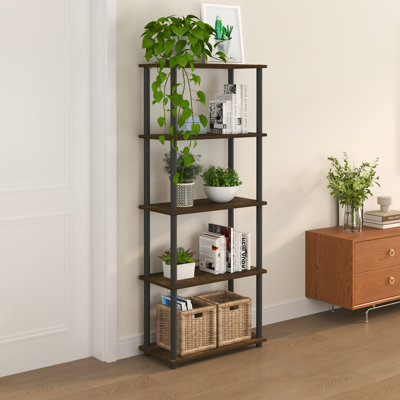 5-Tier 57.4" Open Shelf Bookcase, Compact Storage Bookshelf