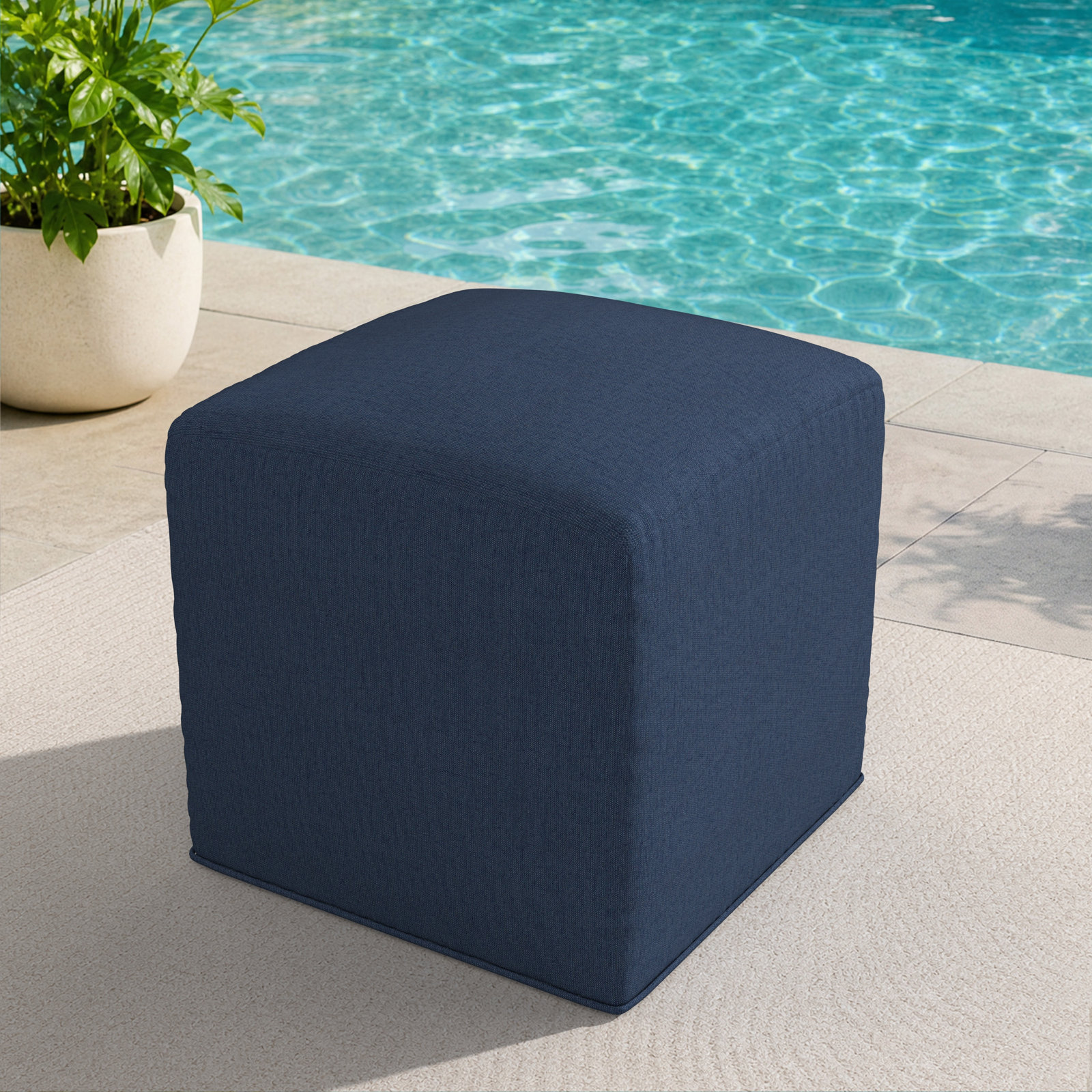 Praia Sunbrella® Patio Ottoman, Spectrum Indigo Sunbrella®