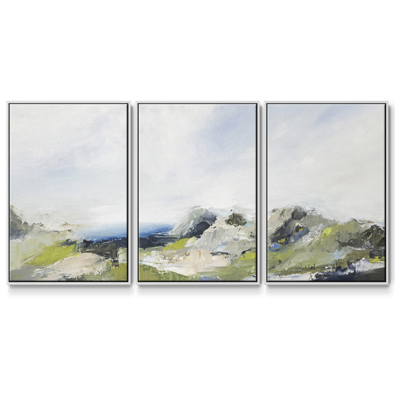 La Terre chante 3 pièces, H 40 po x l 78 po x P 2 po, Blanc