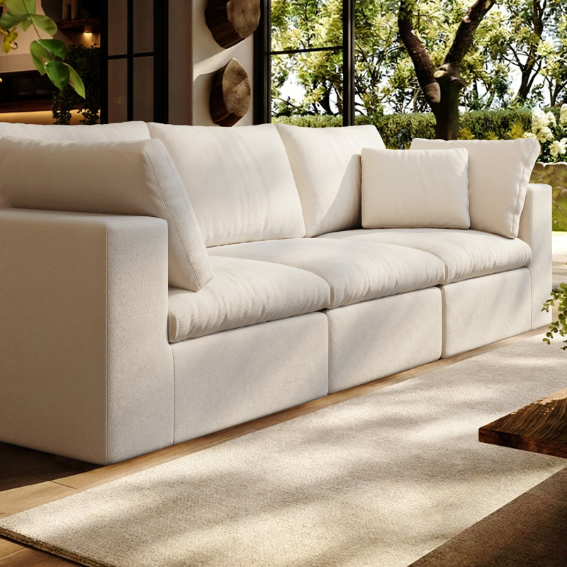 Canapé modulaire Boneless, 3, H 25 po x l 108 po x P 39 po, Beige