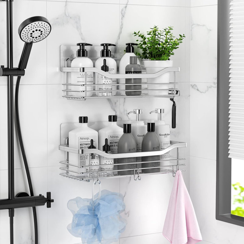 Adhesive Stainless Steel Shower Caddy