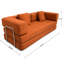 Modern Sofas Compression Bed, Foam Metal, Orange Corduroy Home Lounge-1084179366