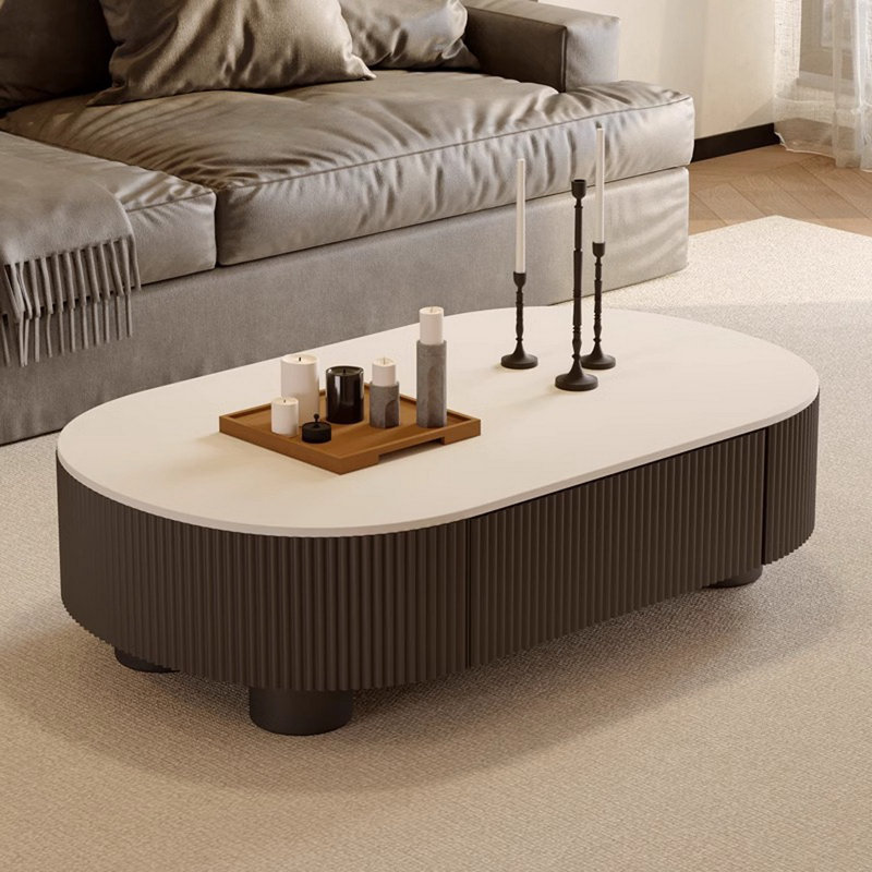 Table basse Modern, Crème/noir