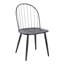 Ensemble de salle à manger industriel noir 5 pièces avec plateau en bois et chaises, hauteur fixe, aspect fuseau métallique, chaises
