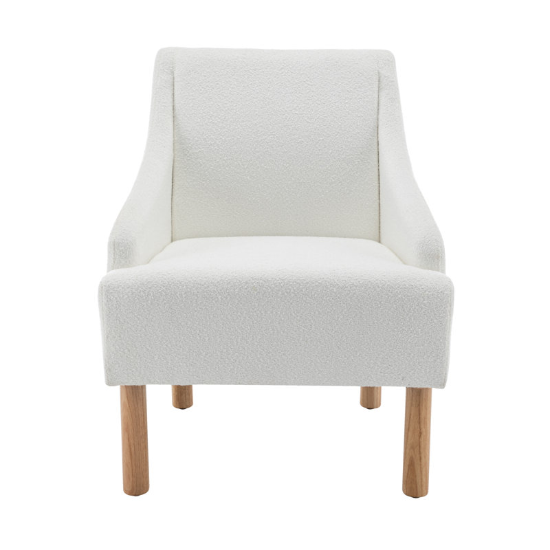 Aliyya Upholstered Armchair, Cream Polyester