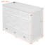 Lit escamotable double pleine grandeur avec grands tiroirs de rangement, blanc