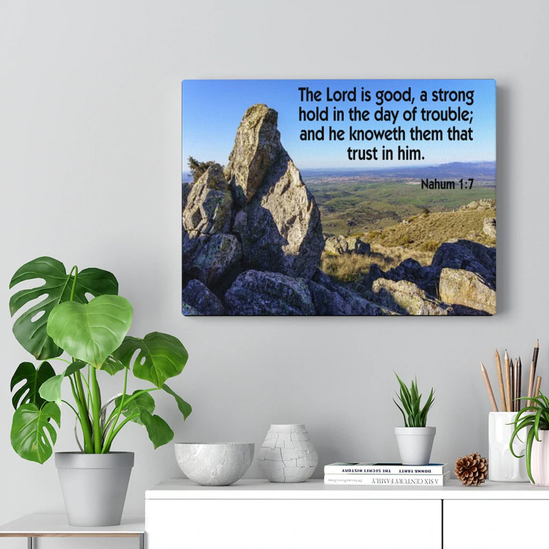 The Lord Is Good Nahum 1:7 1 Piece Wrapped Canvas Wall Art, 46cm H x 61cm W