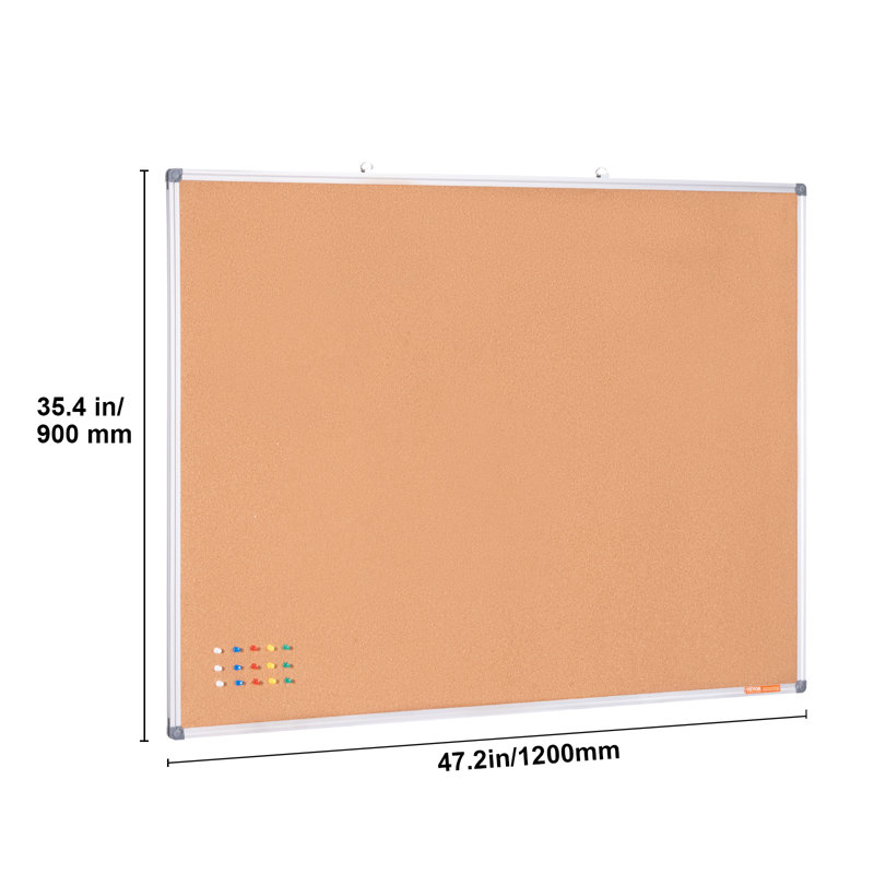 Large White Aluminum Framed Cork Bulletin Board