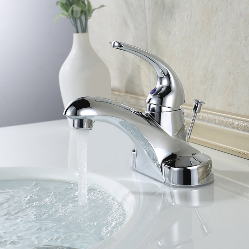 Single-handle Bathroom Faucet with Drain Assembly, Chrome