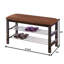 Banc à chaussures en bois avec siège en microfibre chocolat, espresso, rangement pour chaussures