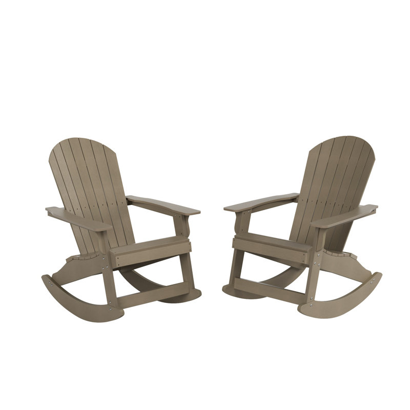 Arrlo Outdoor Adirondack HIPS Rocking Chair, Taupe