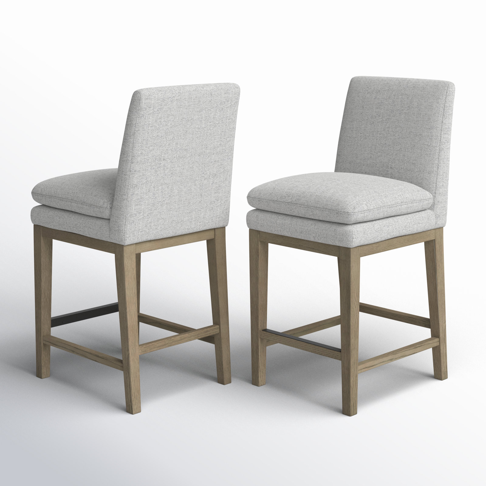 Bethea Upholstered Counter Stool, Gray Heathered
