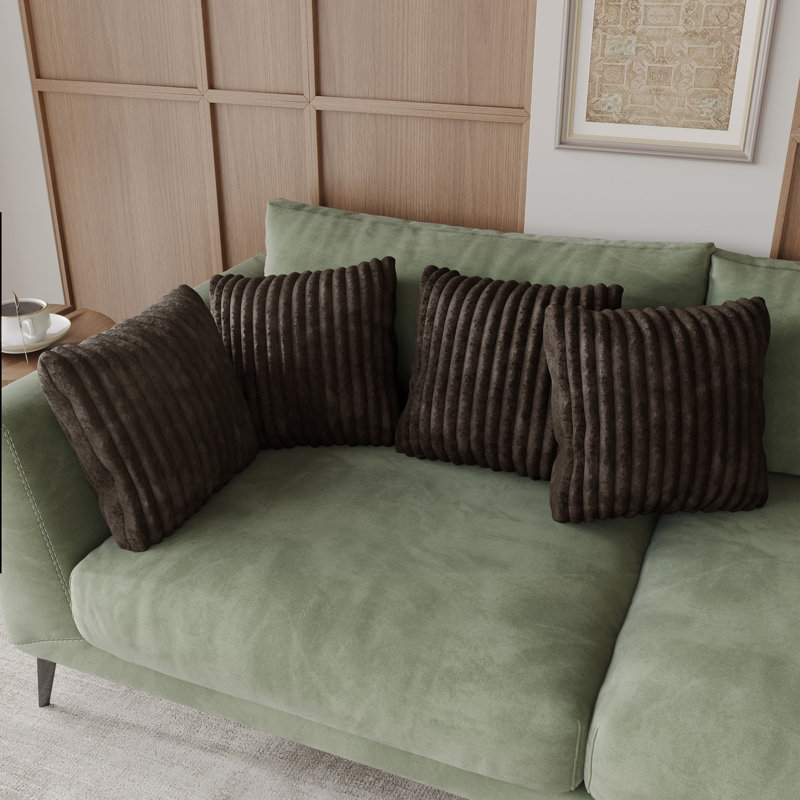 Laconia 18" X 18" Square Velvet Throw Pillow Covers, Brown