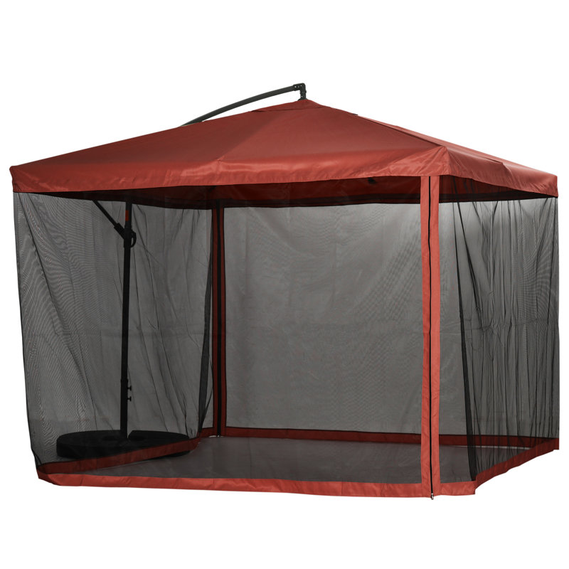 Parasol carré en porte-à-faux 116,5 "Aida, Rouge