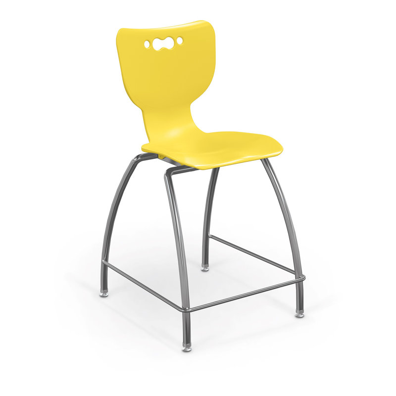 Tabouret de classe à 4 pieds Hierarchie, H 39,75 po x l 20,5 po x P 22 po, Jaune